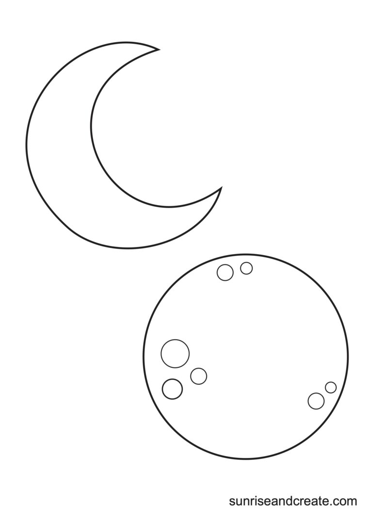 Free Printable Moon Templates (Crescent &amp; Full Moons)