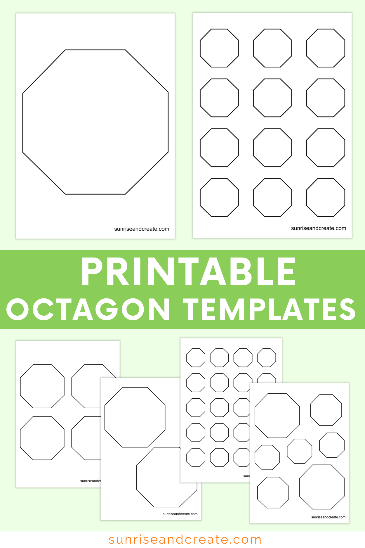 Free Printable Octagon Templates Sunrise and Create