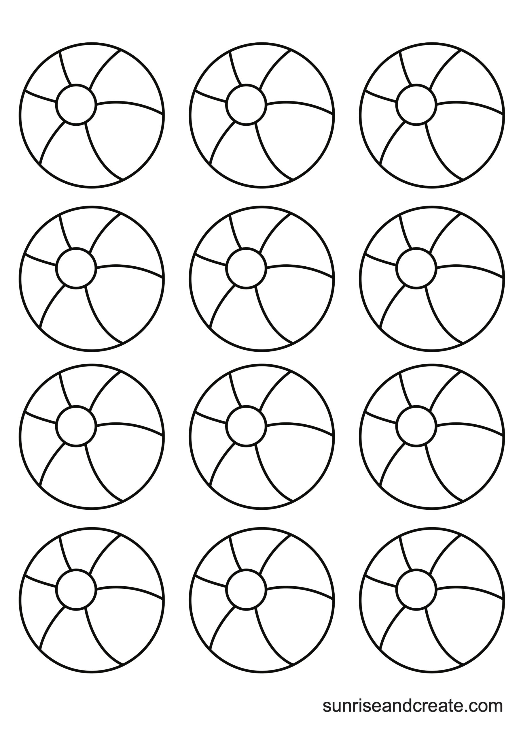 Free Printable Beach Ball Templates Free Printable Beach Ball Templates