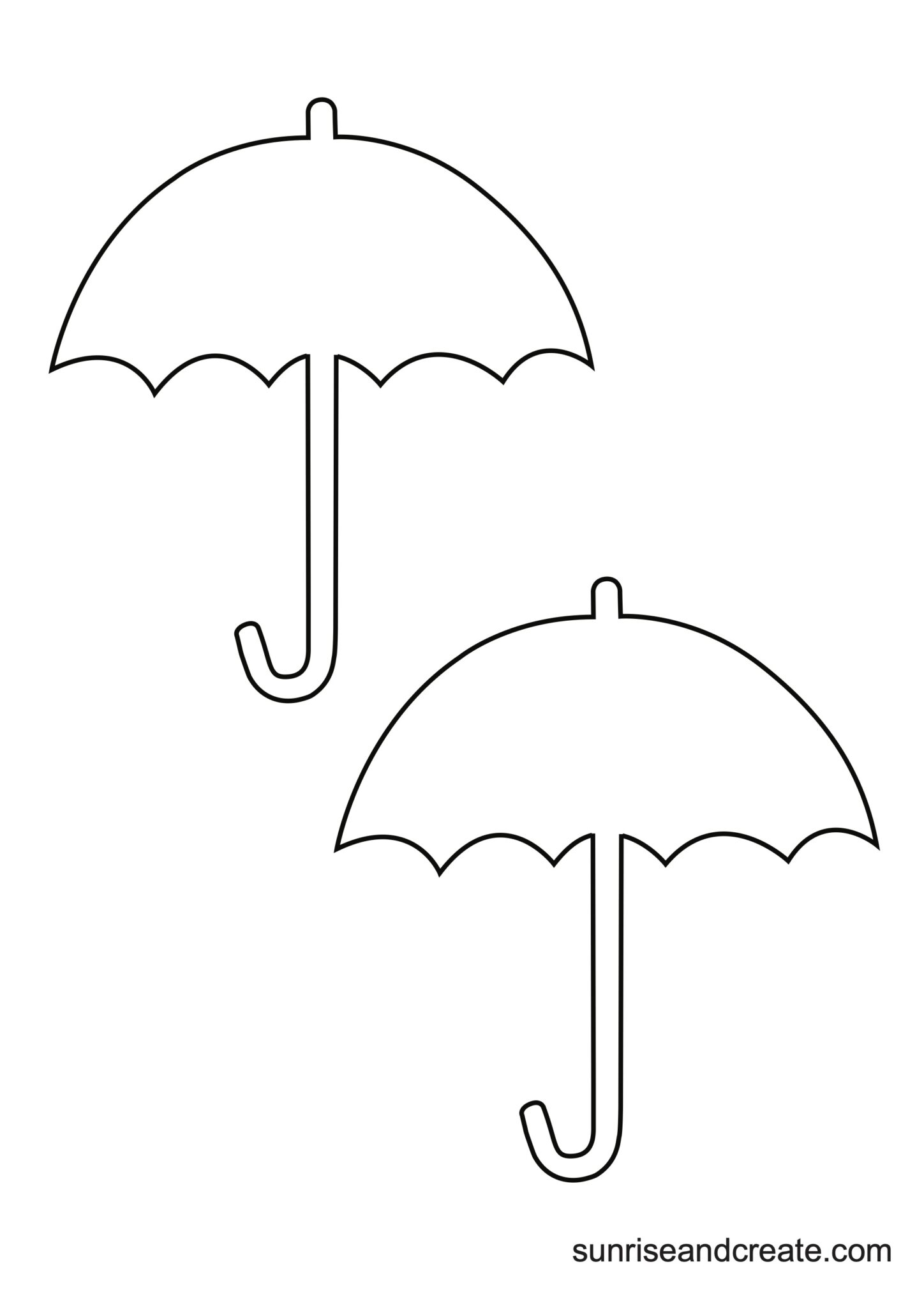 Free Printable Umbrella Templates - 2 Umbrellas Style 2 1448x2048 