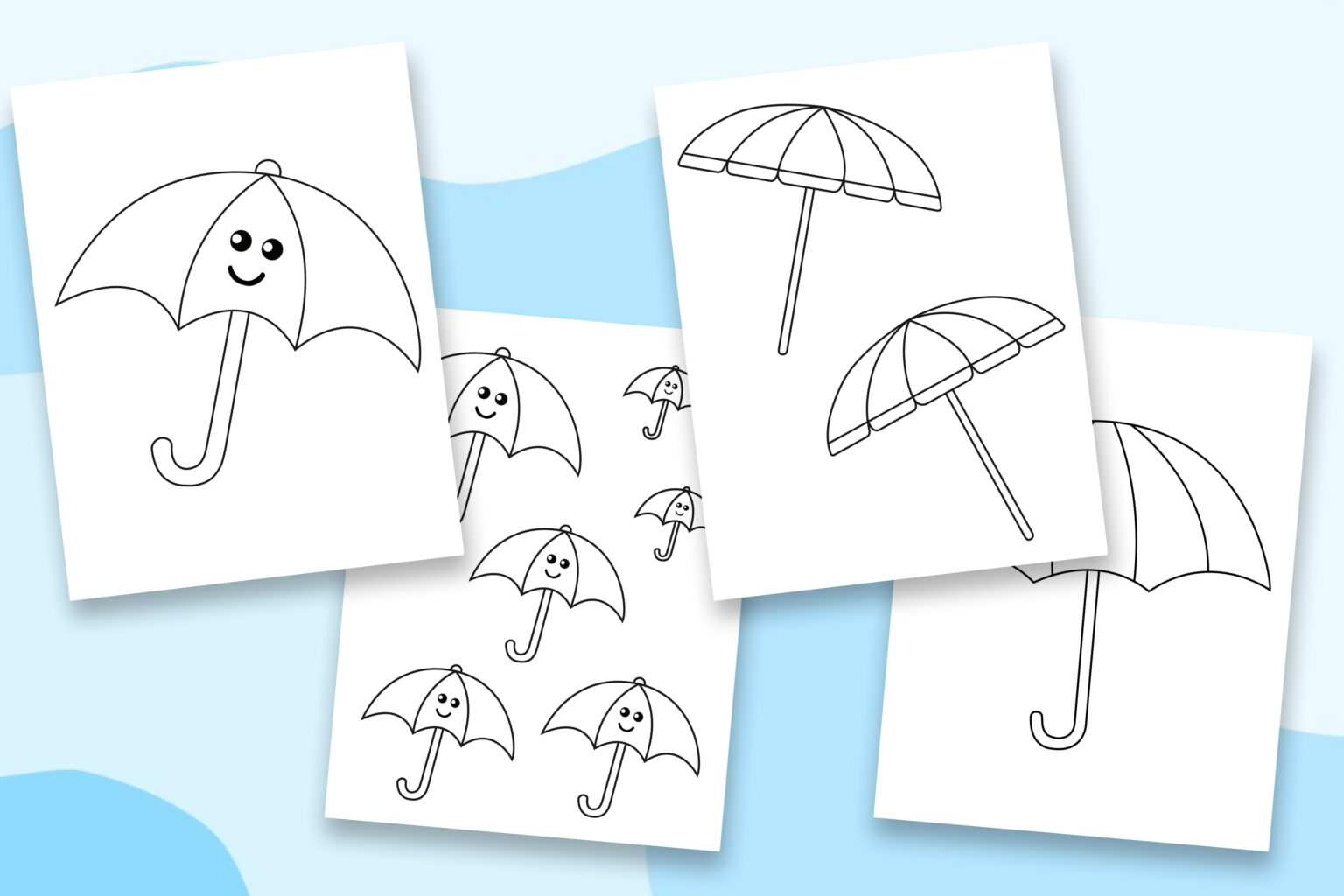 Free Printable Umbrella Templates (Different Designs &amp; Sizes)