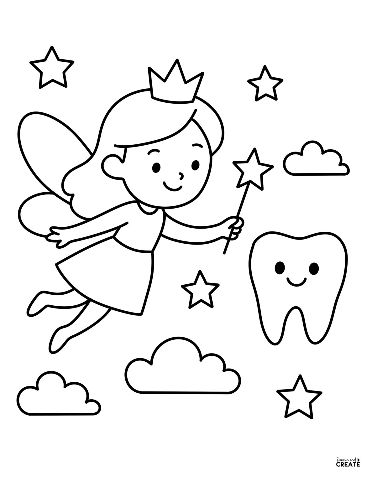 Tooth Fairy Coloring Pages - Free Printables