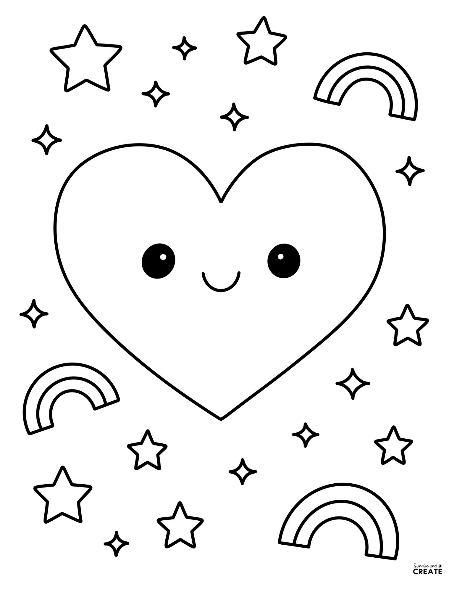 Smiling Heart Coloring Page