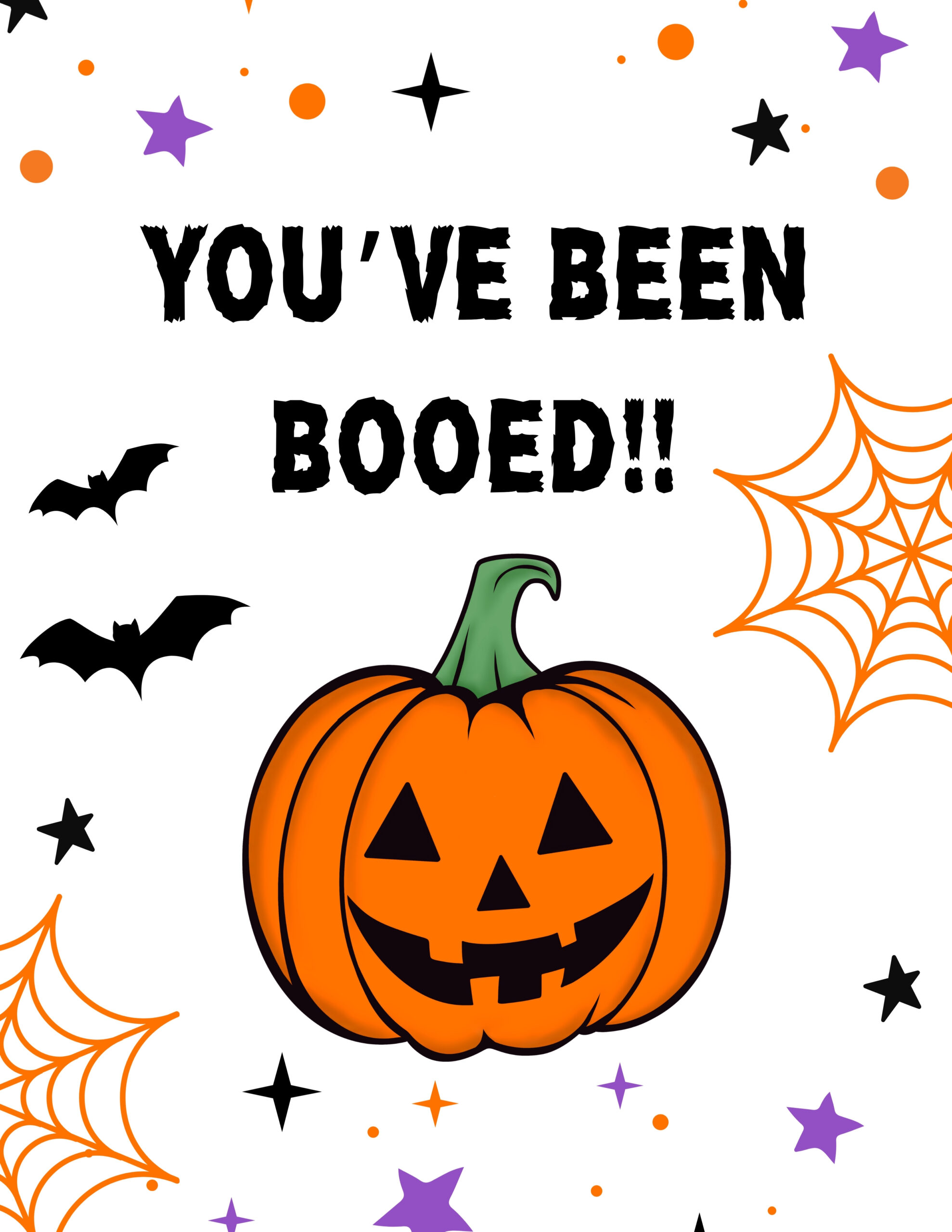 you've been booed sign with pumpkin