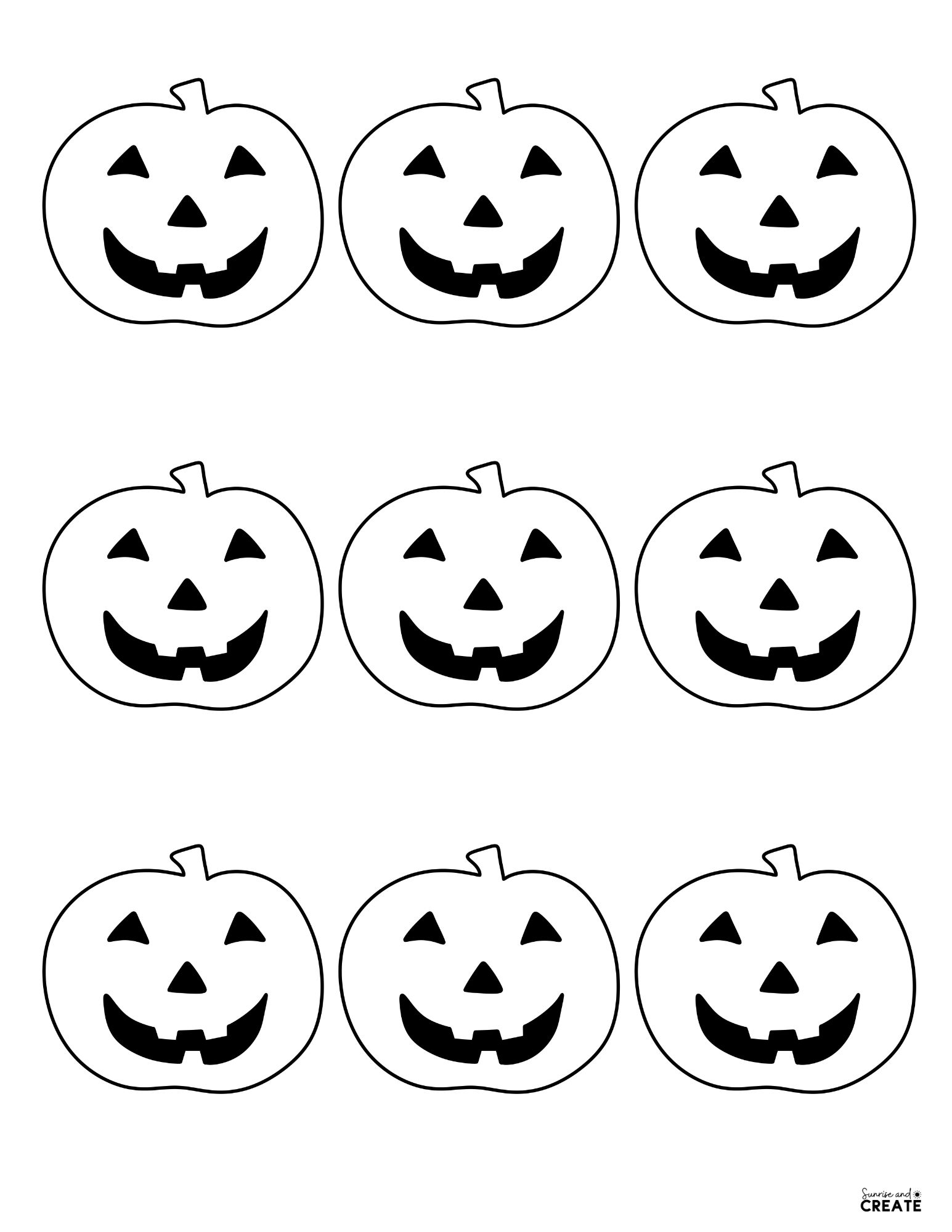printable jack o lantern template small