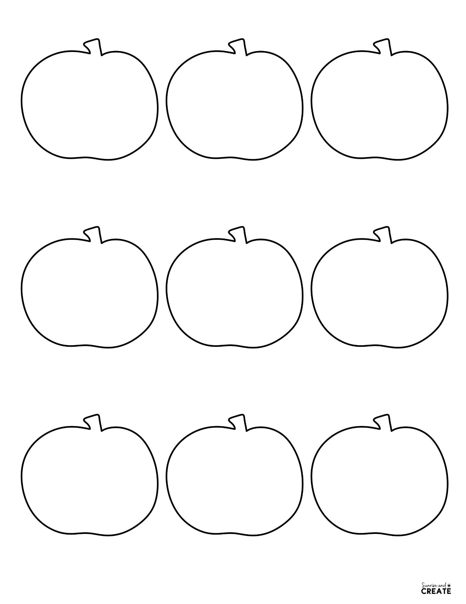 small pumpkin shape outlines