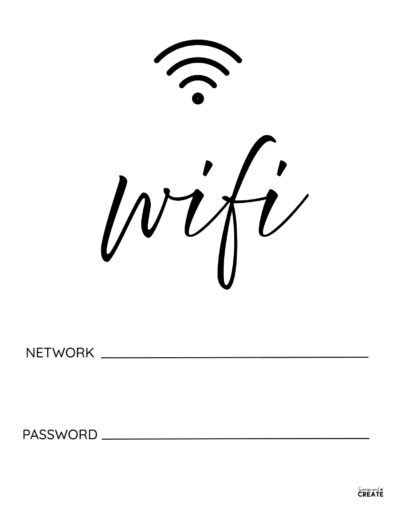 simple wifi password sign 