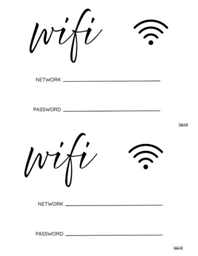 two simple small half sheet wifi signs