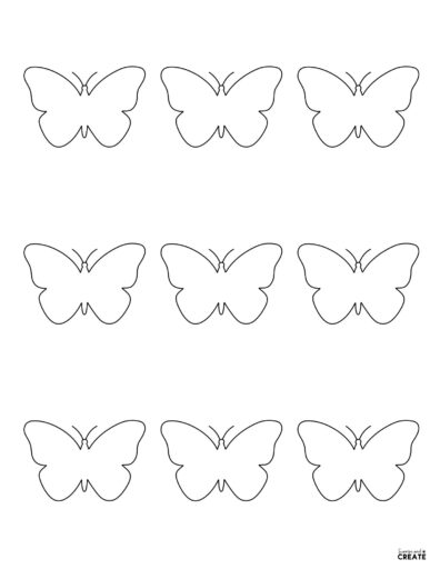 small butterfly shape outlines